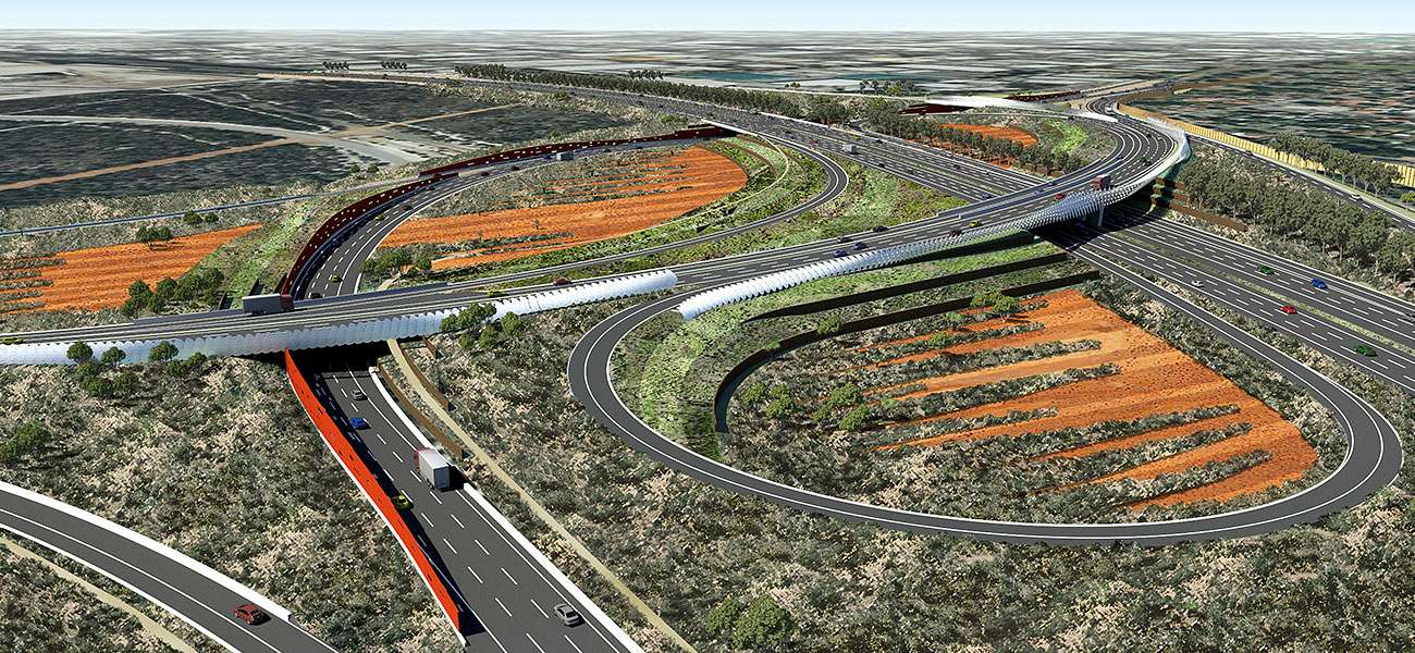 Gateway highway aerial photo